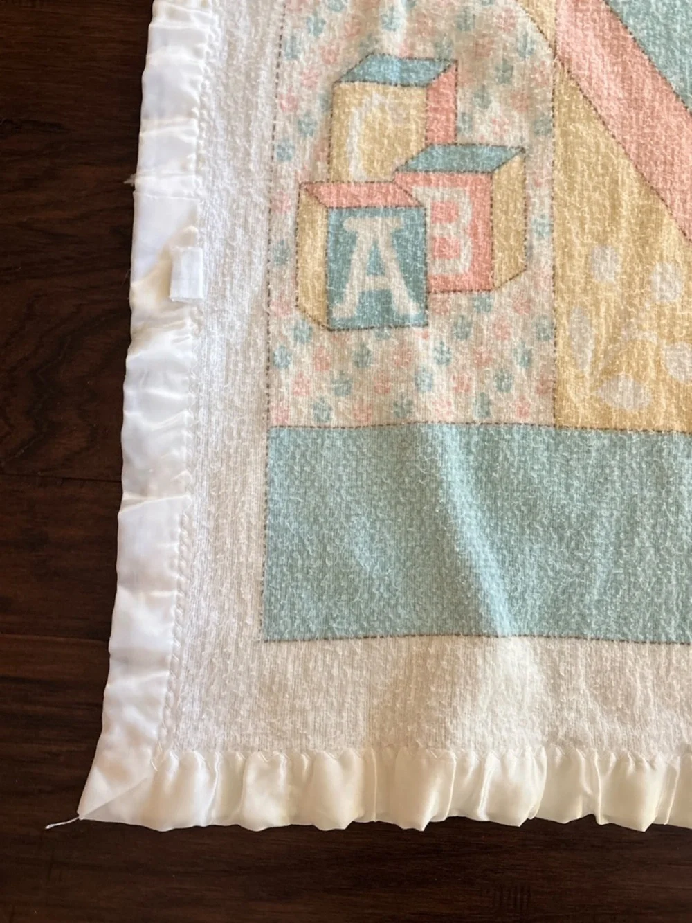 Riegel blanket 36x50 Baby nursery Blanket- satin trim- 100% cotton- Made in USA